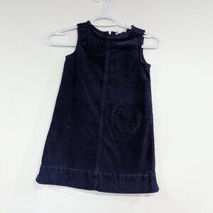 J. Crew Crewcuts Corduroy Jumper Dress Navy Blue Size 5